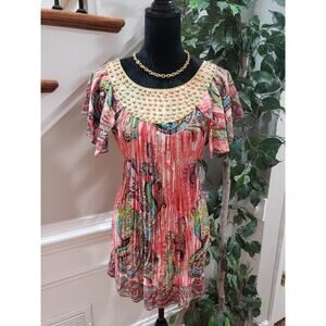 New Directions Women Pink Polyester Sleeveless Round Neck Top Blouse Petite XL